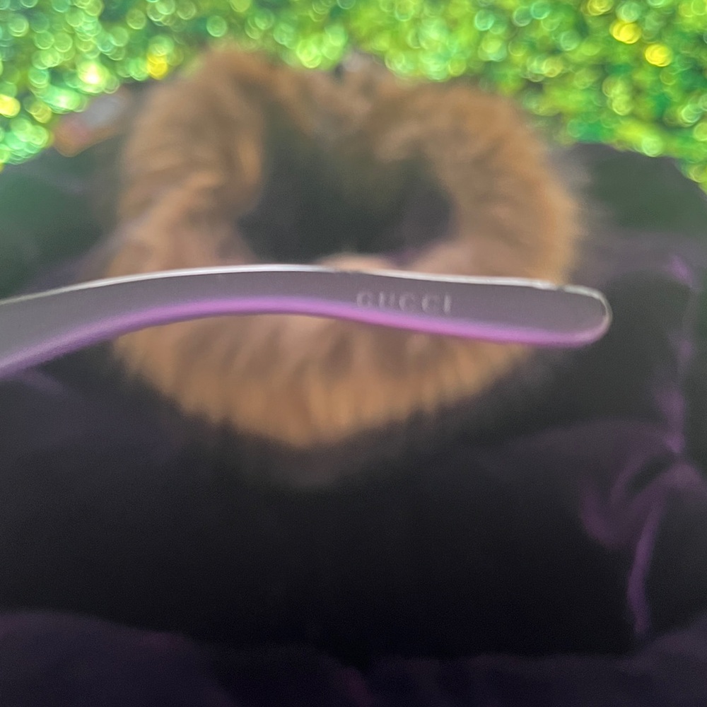 Gucci Purple Sunglasses with Gold Details - Picture 5 of 8